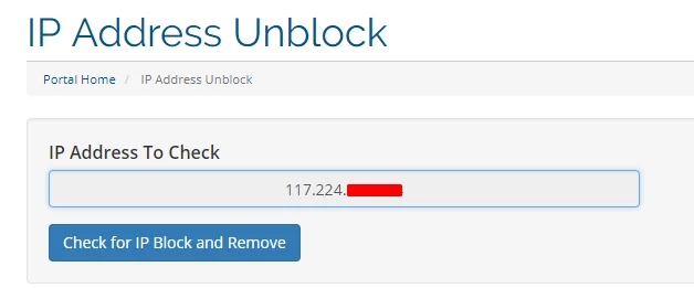 ip unblock button