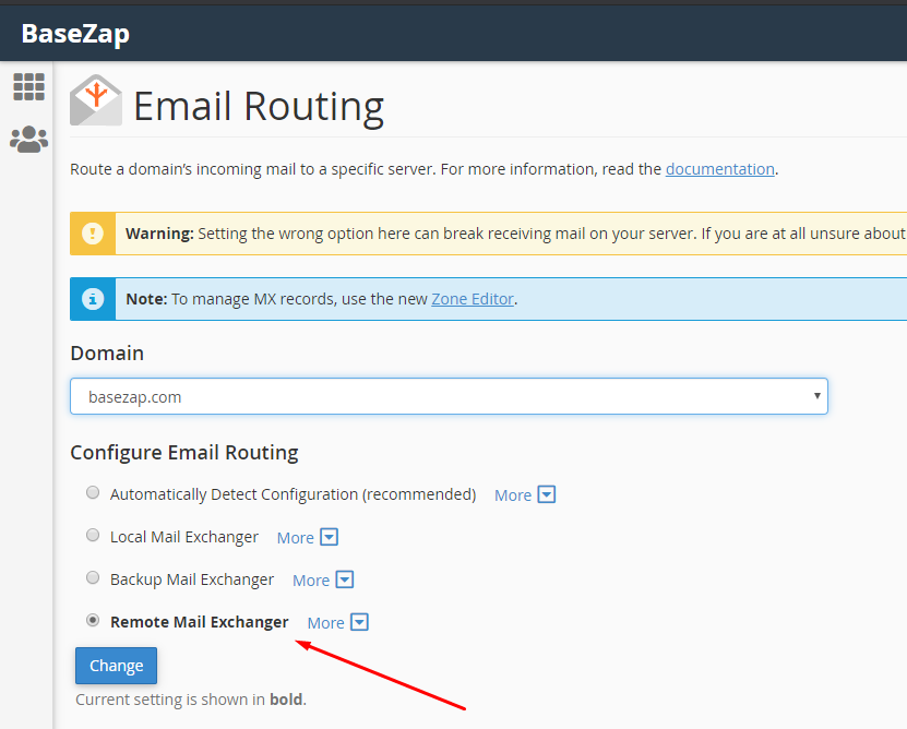 cpanel email routing
