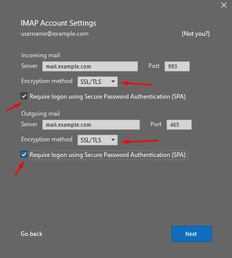 connect an email to outlook using SMTP
