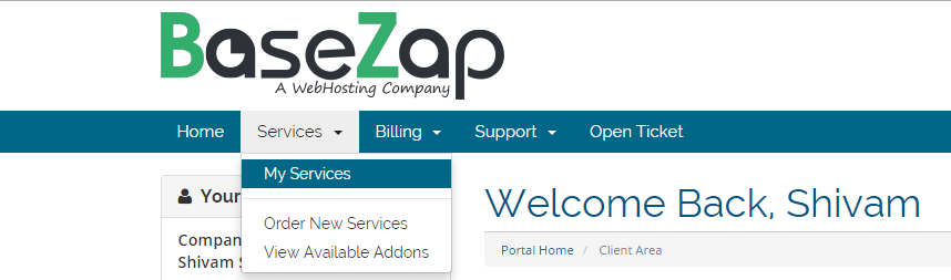 Customer Portal - Services - My services